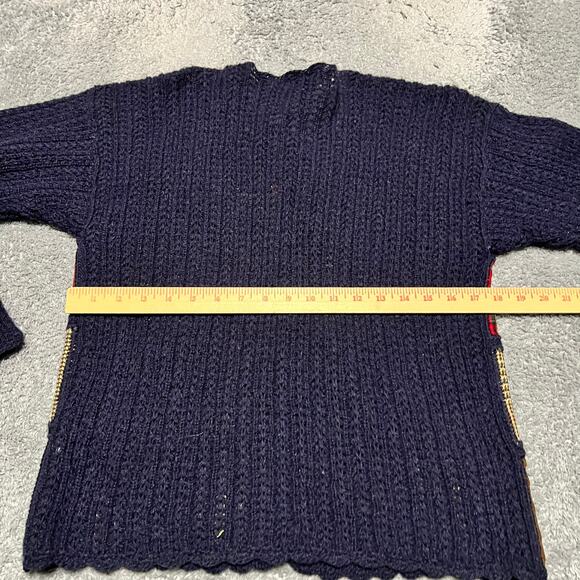 Vintage Robert Scott Knit Sweater Womens Small Cardigan Patchework Preppy - Picture 4 of 6